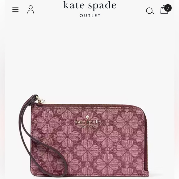 NWT Lucy Small L-zip Wristlet in color Grenache - Picture 1 of 8